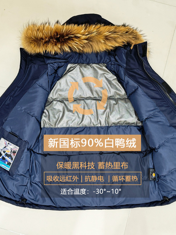 新国标90绒工装派克服羽绒服女中长款小个子加厚外套2025真貉子毛|undefined