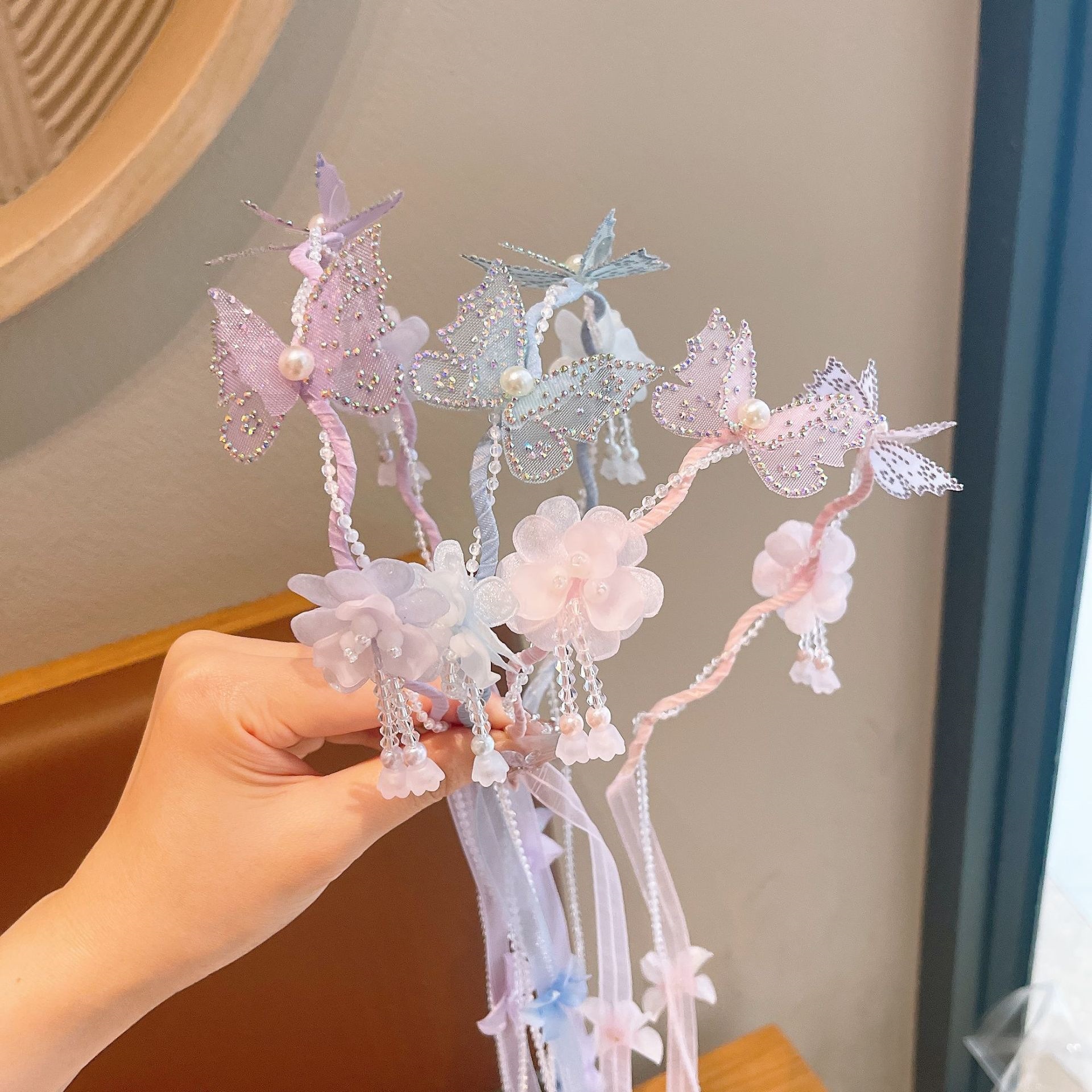 Flores para niños bandas de cabello trenzadas bandas de cabello 2026 nuevas chicas princesas bandas escenario espectáculo antiguo tocado de fotos