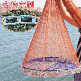 飞盘式手抛网圆盘撒网手抛鱼网自动甩网渔网捕鱼网易抛手旋网升级