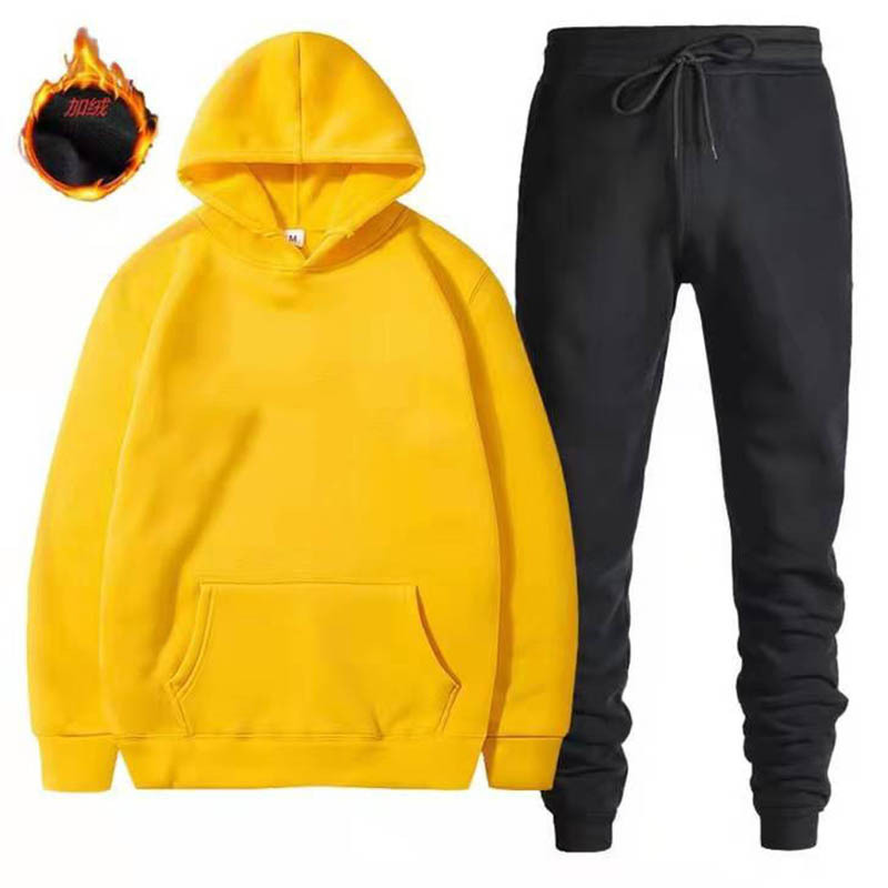 001 New Autumn And Winter Teenagers, Casual Running Sports Hoodie Men, Two-Piece Sweatshirt Set For Men_voghion.com