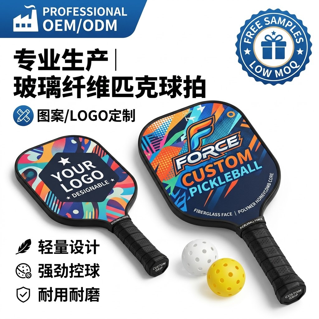 Cross-border best-selling outdoor sports set with fiberglass and carbon fiber pickleball rackets