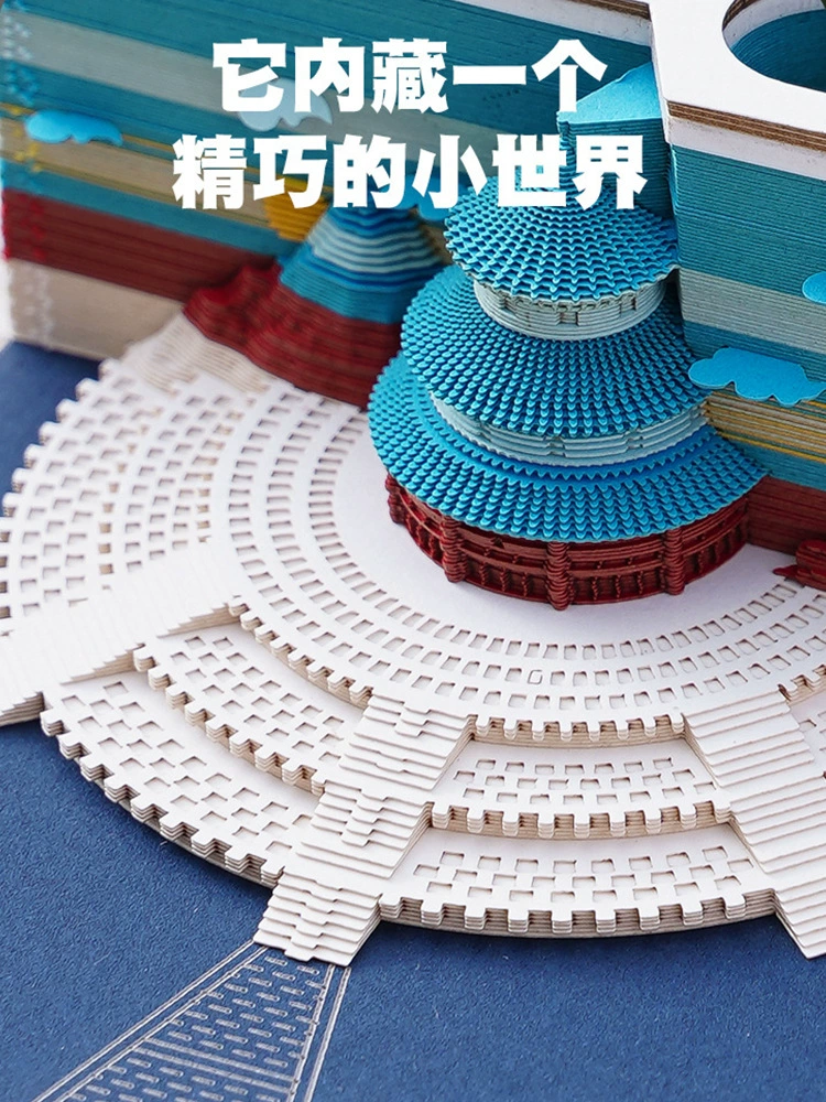 Three dimensional calendar, note, sticker, in 3d format, 2025 years, Birthday gift