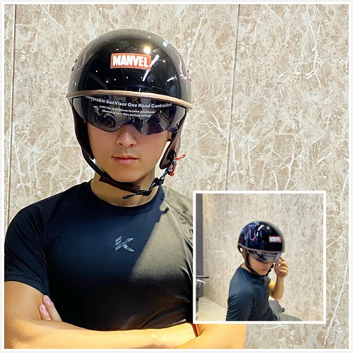 3C Certified Retro Motorcycle Half Helmet with Visor