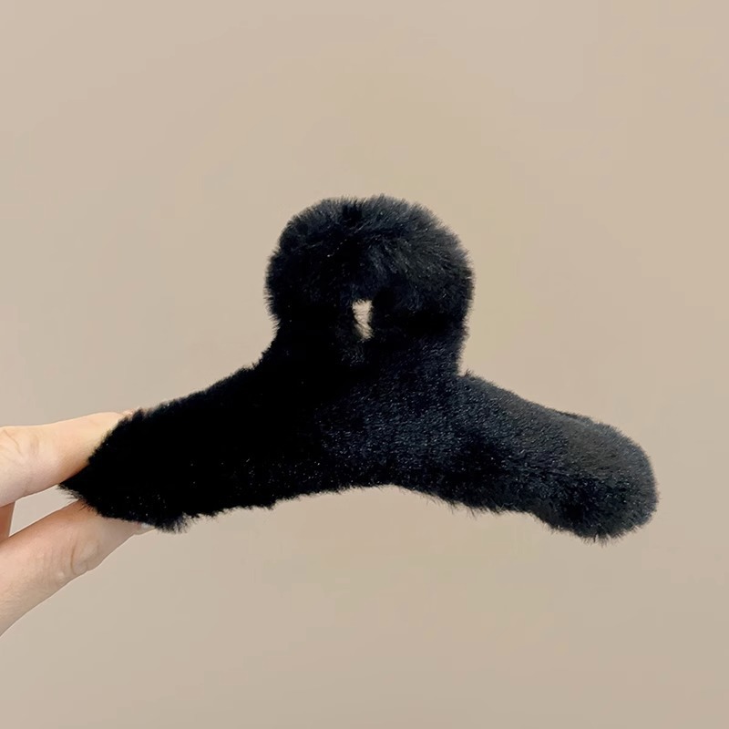 Estilo francés gran felpa clip de pelo de acrílico clip de tiburón Otoño e Invierno horquilla de alto grado versátil agarre del pelo updo tocado de pelo