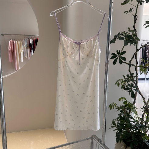 GraceChic GraceChic Europeo y Americano Nuevo Hot Sale Talla Grande Vestido Floral Pure Desire Camisón con Tirantes Estampado Estilo Hada Ropa de Estar en Casa_voghion.com