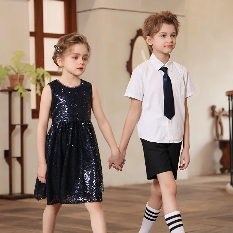 Ropa de actuación del coro del Día del Niño para niños, estudiantes de jardín de infantes, estudiantes de primaria y secundaria, recitación de poesía, discursos, ropa de actuación de danza para niñas