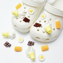 新款雪糕筒可爱DIY洞洞鞋冰淇淋配件配饰创意可拆卸立体鞋花鞋扣