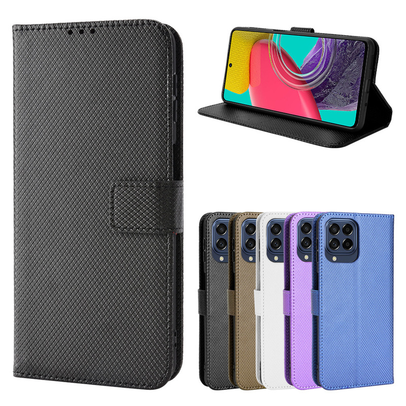 For Samsung Galaxy M33 diamond pattern phone case SM-M336K protective case flip case card leather case