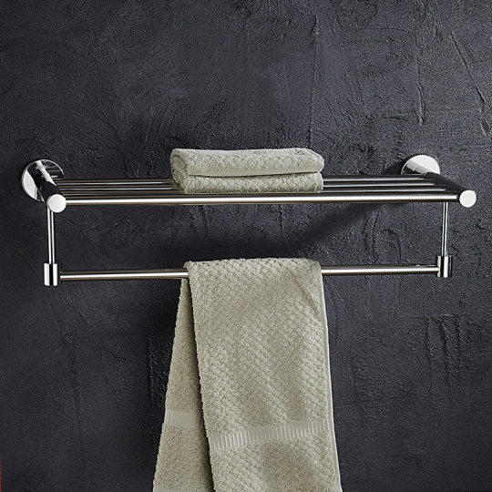 Punch-free Space Aluminum Towel Rack Bathroom Rack Toilet Hook Towel Bar Wall-mounted Toilet Storage