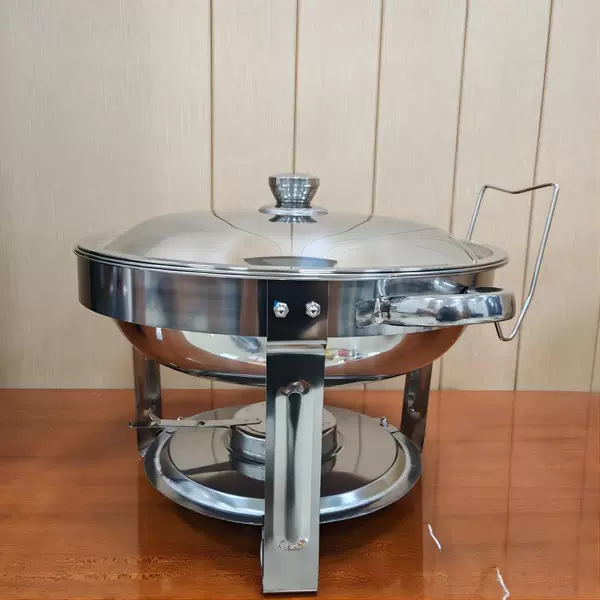 5L steel cover buffet stove - natural color (with cover rack) - can be matched with tableware
