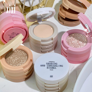 Xixi Deep Mist Fu Yuan Comprehensive Four-Layer Sandwich Bento Eyeshadow Sparkling Pearlescent Matte Contouring Silhouette Earth Color