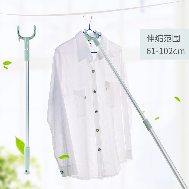 可伸缩晾衣杆撑衣杆衣叉挑衣取衣竿家用晾衣服杆子晾衣撑撑衣架杆-阿里巴巴