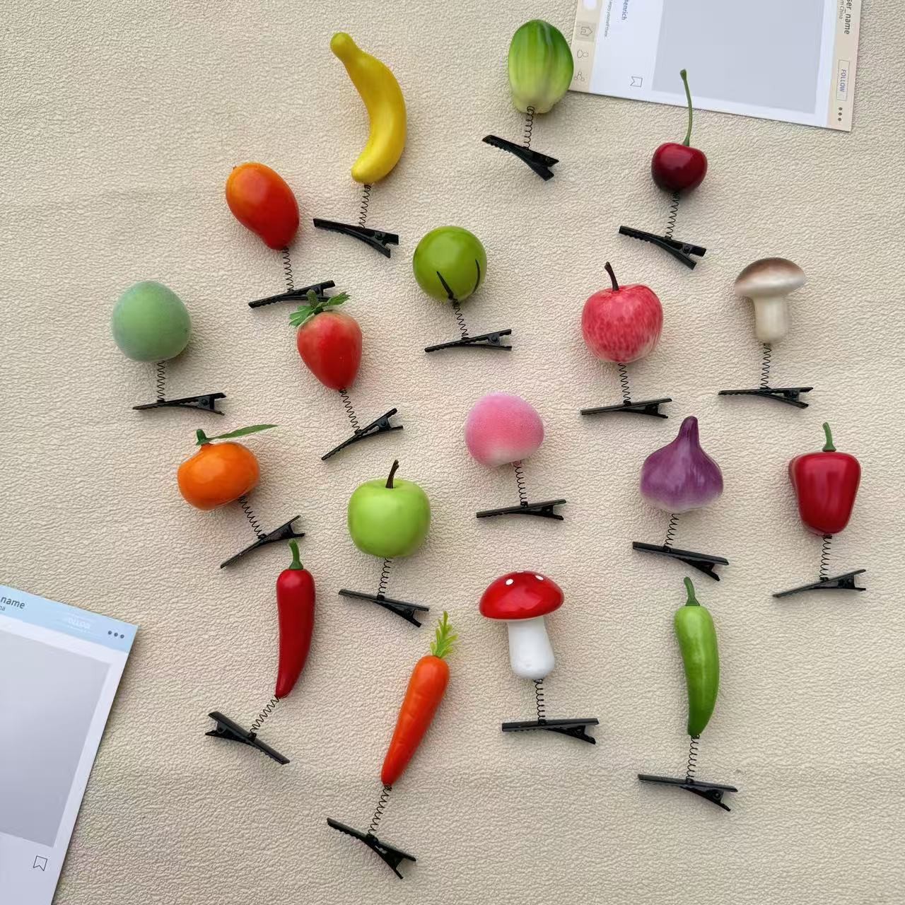 跨境趣味可爱搞怪仿真水果草莓樱桃创意夹卡子女孩卖萌网红发饰