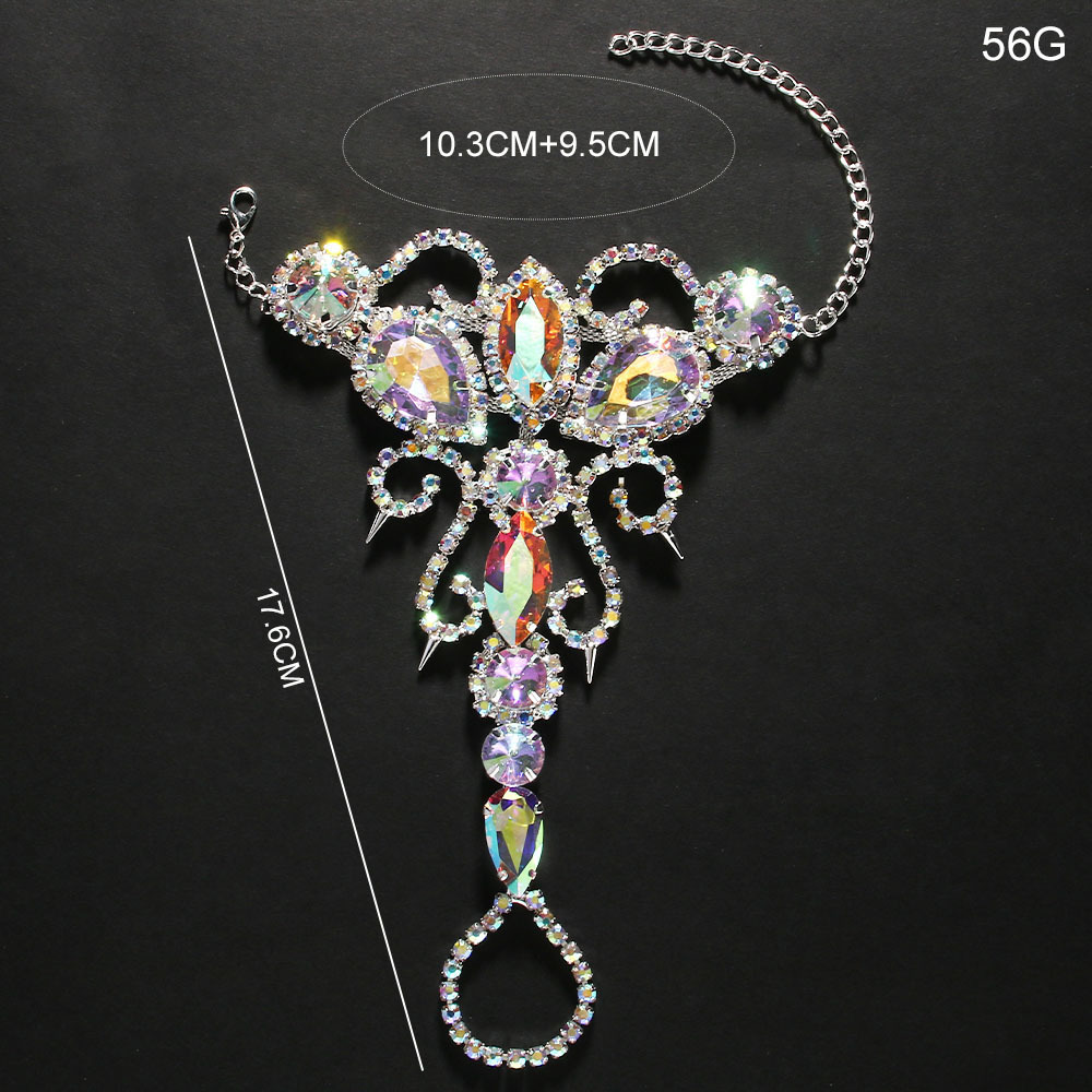 Europa y los Estados Unidos bohemios coloridos diamantes de moda diamantes de tobillas accesorios de baile Ankle para mujeres