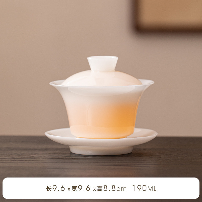 冰种璞玉瓷悬停盖碗茶杯白瓷三才茶碗套装家用茶具大号不烫手单个|undefined