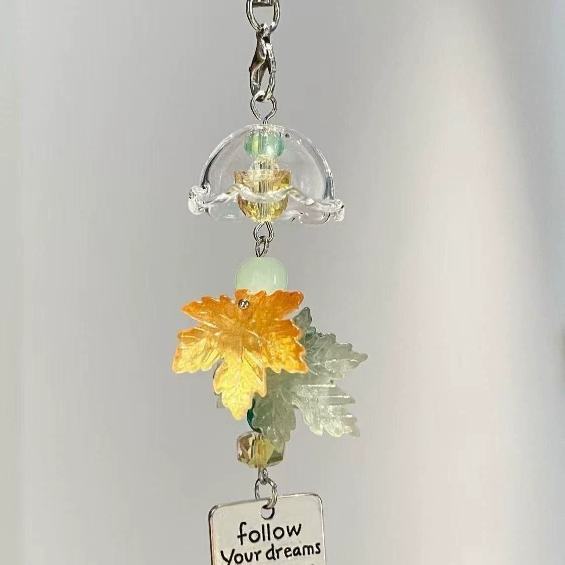 Autumn maple leaf, mobile phone, pendant, backpack, cute keychain, high quality decorations
