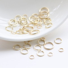 14K包金強保色開口單圈項鍊手鍊吊墜收尾連接環圈手工diy飾品配件