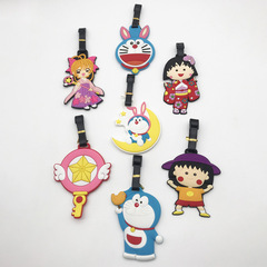 PVC軟膠行李牌 日本卡通叮噹貓託運吊牌創意登機牌箱包掛件行李牌