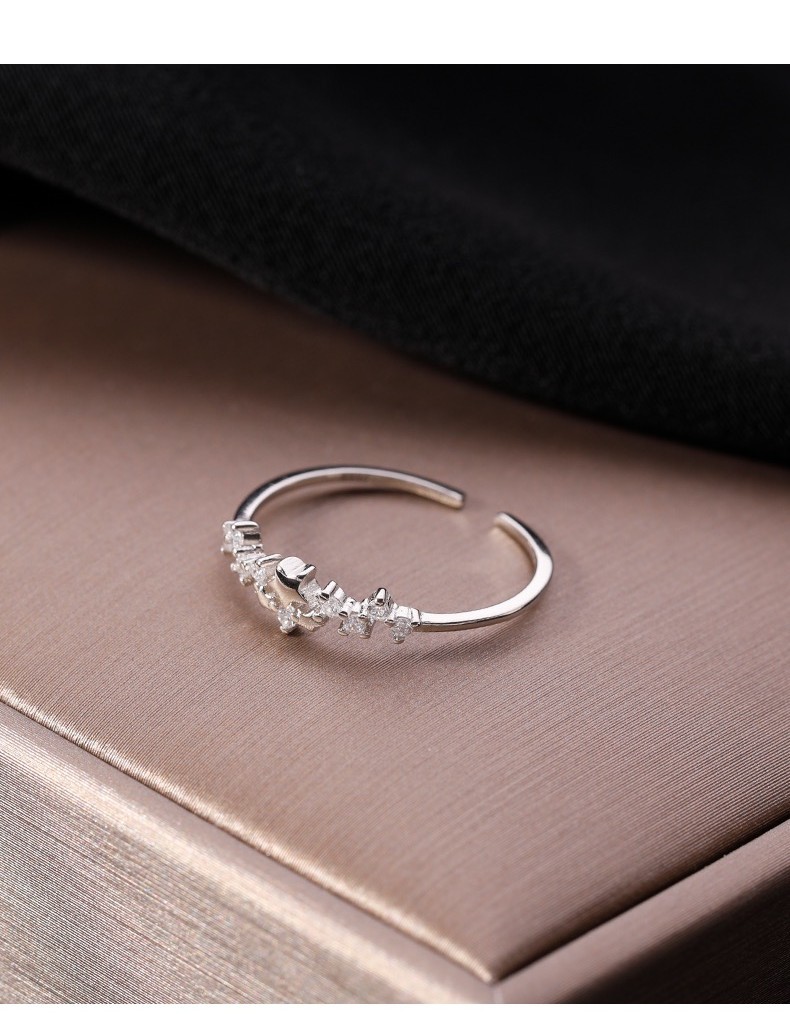 1 Piece Quantity Daily Occasion 925 Sterling Silver Zircon Star Rings