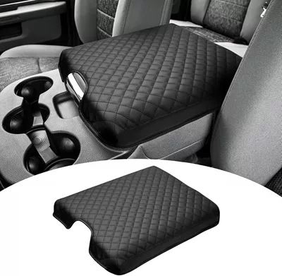 Suitable for Dodge Ram 2013-2024Ram2500/3500/1500 armrest box cushion armrest box protective cover (Armrest box pad) - leather-diamond-plaid-style
