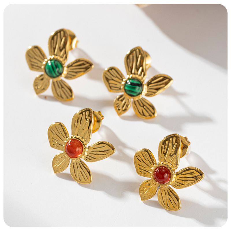 TENA retro nicho de alta calidad de acero inoxidable diseño de brotes de pétalos no se desvanecen pendientes