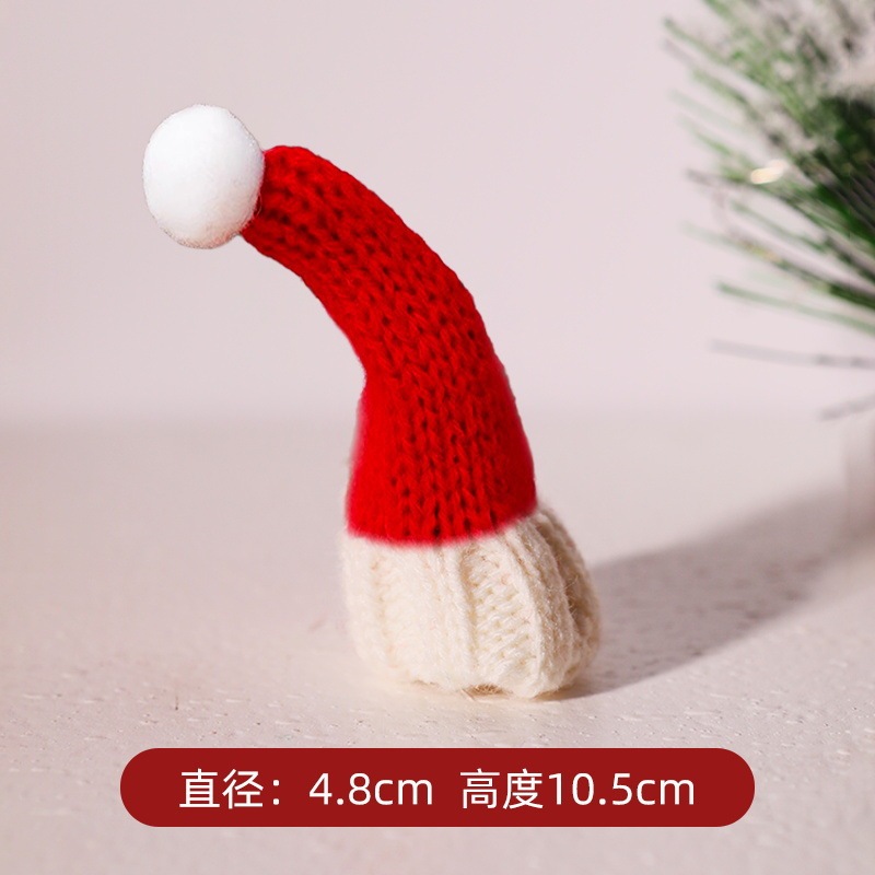 クリスマス帽子かわいいミニ赤いウールの小さな帽子ヘアピンヘアアクセサリーワインボトル帽子クリスマスホリデードレスアップ装飾|undefined