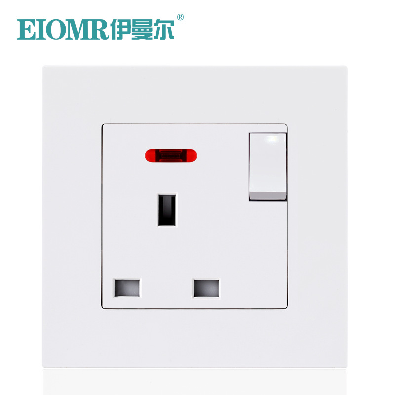 白色13a英標スイッチソケットソケットUSB typeC角穴パネル付き香港マカオ3穴英式ソケット暗