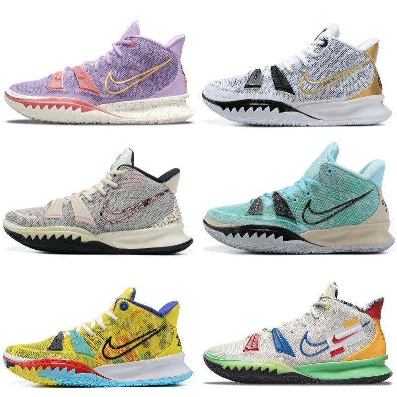 Kyrie 7 Basketball Shoes Kyrie7 Practical Mathematical Formula Movie Lavender Wear-Resistant Anti-Slip Men's and Women's Sports Shoes