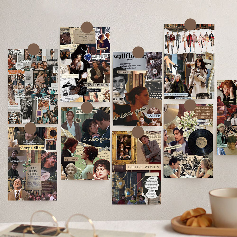 10 Movie Posters Collage Card Atmosphere Decorative Postcard Bedroom Dormitory Wall Decorative Background Wall Stickers