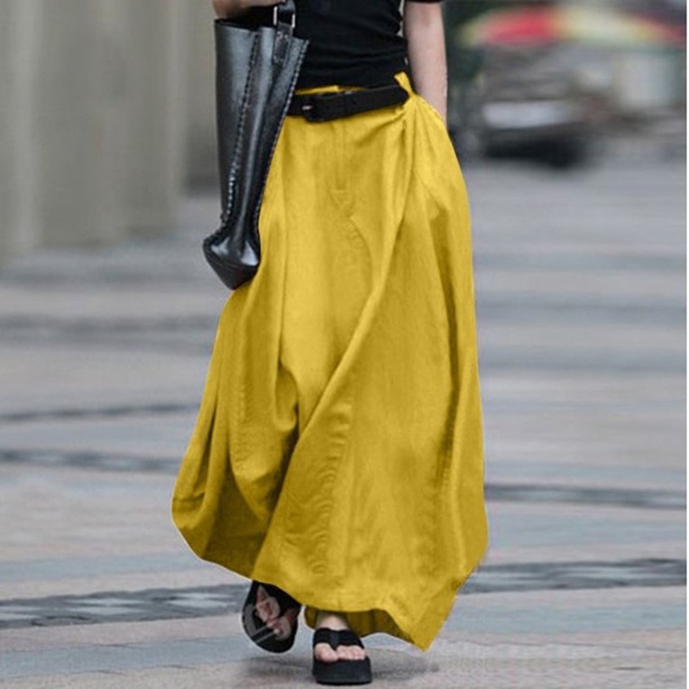 Foreign Trade 2025 Half-Length Long Skirt, Flared Skirt, A-Line Skirt, High-Waisted, Slimming, Plus-Size Women's Dance Long Skirt, Large Quantities in Stock