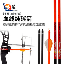 血线纯碳箭弓箭碳纤维箭杆户外射箭射击练习比赛碳素箭支现货批发