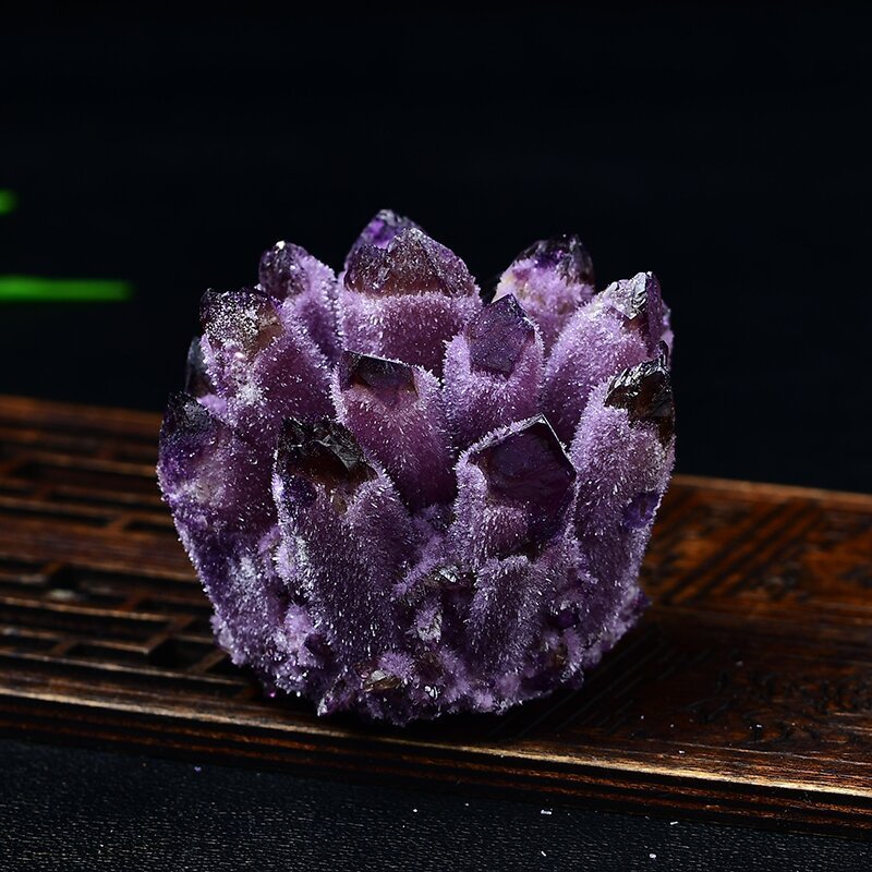 天然紫黄绿白水晶簇摆件消磁观赏矿石标本原石水晶摆件家居装饰|undefined