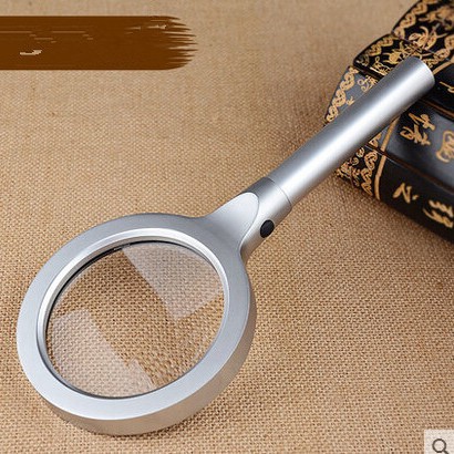 铝合金12LED灯85mm高清阅读放大镜 带布包