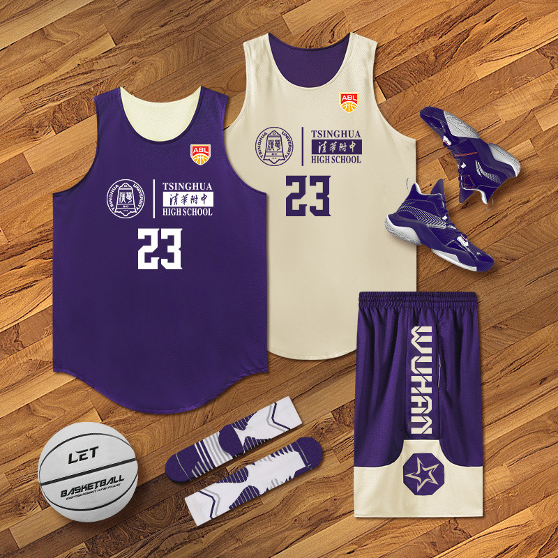 American Double-Sided Digitally Printed Basketball Uniform Suit for Men and Women, Training Uniform, Competition Team Uniform, Printed Reversible Jersey
