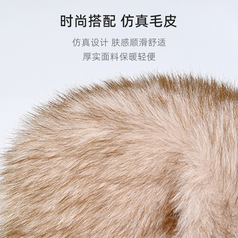 Sombrero Lei Feng de piel sintética, sombrero grande para mujer, nuevo sombrero Lei Feng de piel sintética de invierno, protección auditiva cálida al aire libre para adultos