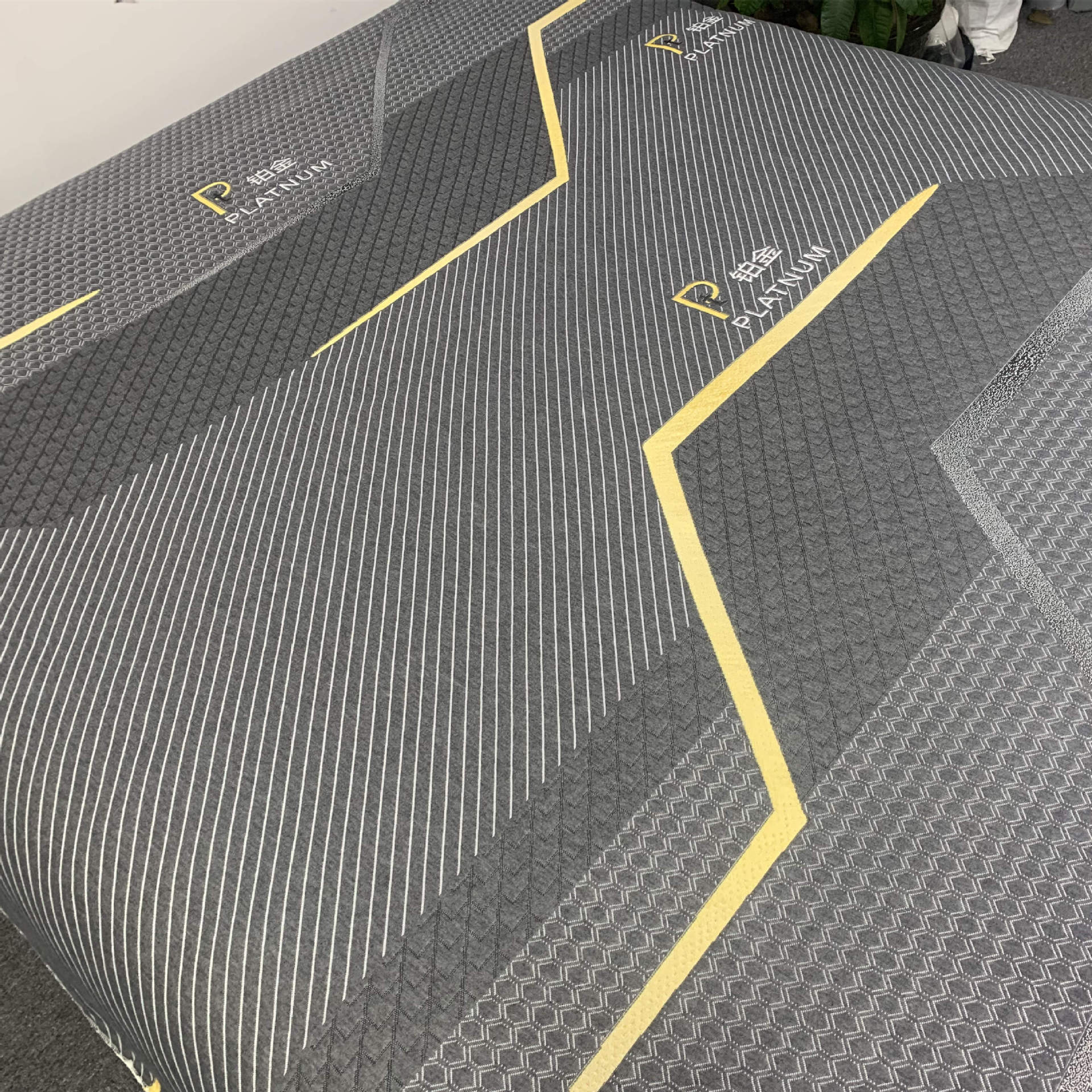400 gramos de tela de Jacquard de doble cara entrelazado de alto peso de tela de colchón Perkin tela de colchón gris personalizada