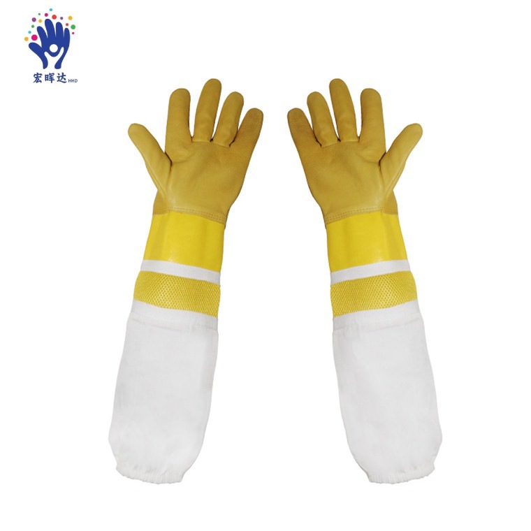 现货新款养蜂防护专用羊皮手套 防刺防穿阻热耐用防护手套