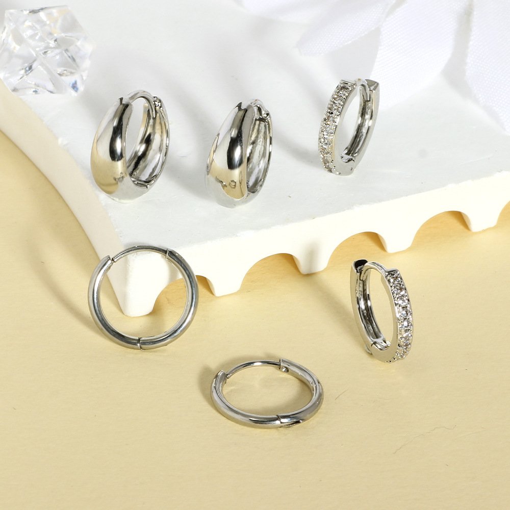 Korean Water Drop Hoop Earrings Light Luxury High-End Women's Ear Buckle 2025 New Earrings Suit Hot Sale detail image 7