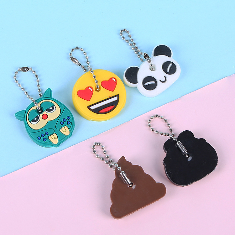 Manufacturer Wholesale Korean Version Creative Cute Soft Rubber Cartoon Keychain Key Cover Protective Cover Key Chain Pendant