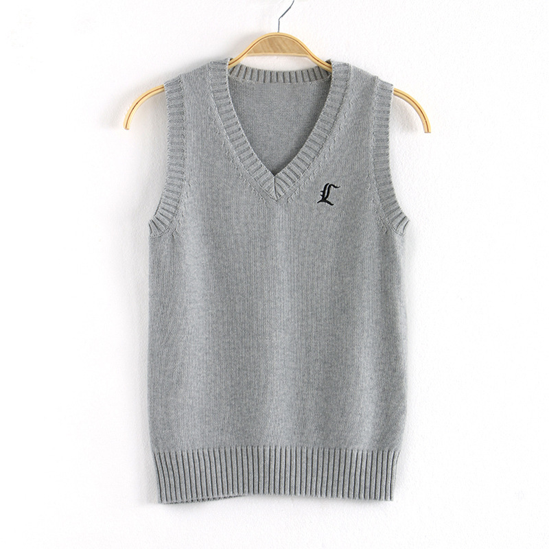 Kawashima & Water Source Jk Vest Vest Embroidered Multi-Color Authentic Japanese Style College Style Uniform Sweater Sweater for Women