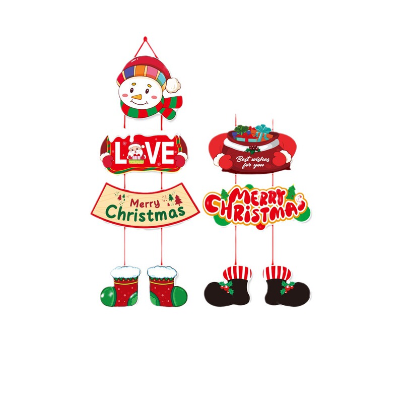 国境を越えたクリスマスパーティーのドア装飾用品クリスマス浮かれ騒ぎのドア掛け聖老人雪だるまの雰囲気配置掛け|undefined