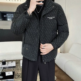 轻薄羽绒服男短款冬季潮牌2026立领休闲印花痞帅加厚男士冬装外套