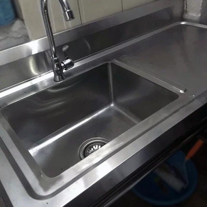 プラットフォーム付き業務用シンク、床置き型 304 ステンレス鋼シングルシンク、家庭用スタンド付きシンク|undefined