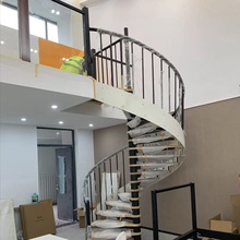 深圳公寓旋转楼梯、公寓复式钢结构楼梯、深圳楼梯、中轴楼梯