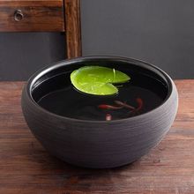 陶瓷缸手工现代装饰金鱼缸睡莲花盆碗莲荷花缸乌龟缸水景造景摆件