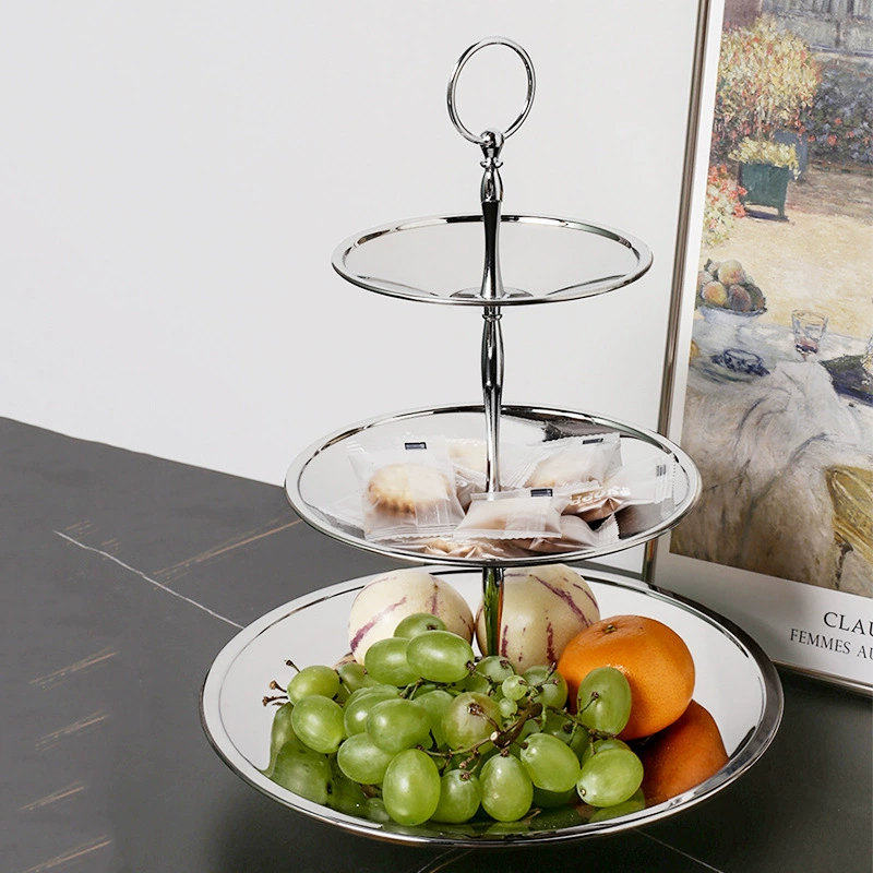 Wholesale thickened stainless steel third layer and second layer, second -layer, second -layer two -layer single -layer creative new fruit plate
