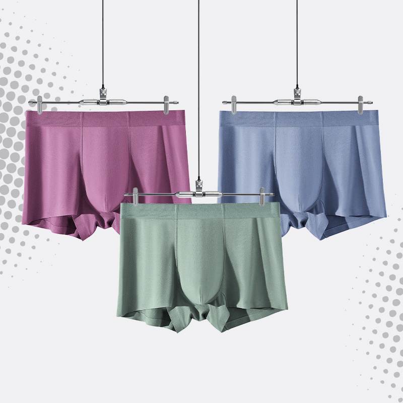 High-end new seamless modal men's underwear men's middle waist straight-leg pants youth four-corner pants wholesale