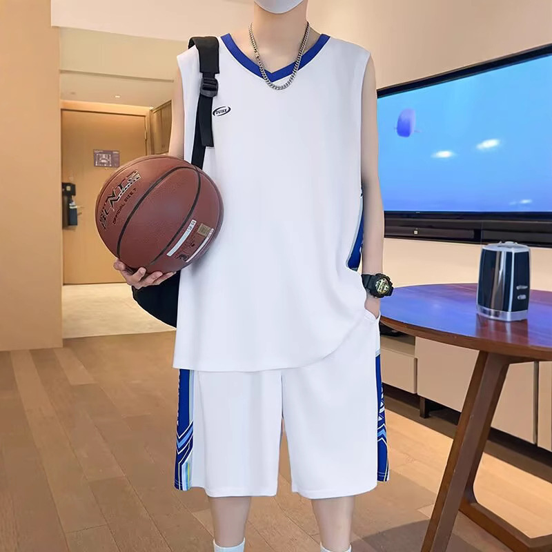 Basketball Sportswear Suit Men's 2025 Summer New Hong Kong Fashion Brand Loose Sleeveless Vest Shorts Two-Piece Set Basketball Sportswear Suit Men's 2025 Summer New Hong Kong Fashion Brand Loose Sleeveless Vest Shorts Two-Piece Set
