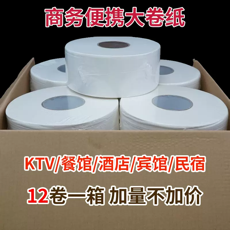 源头工厂酒店餐馆柔韧亲肤大卷卫生纸整箱12卷厕所大盘纸批发定制