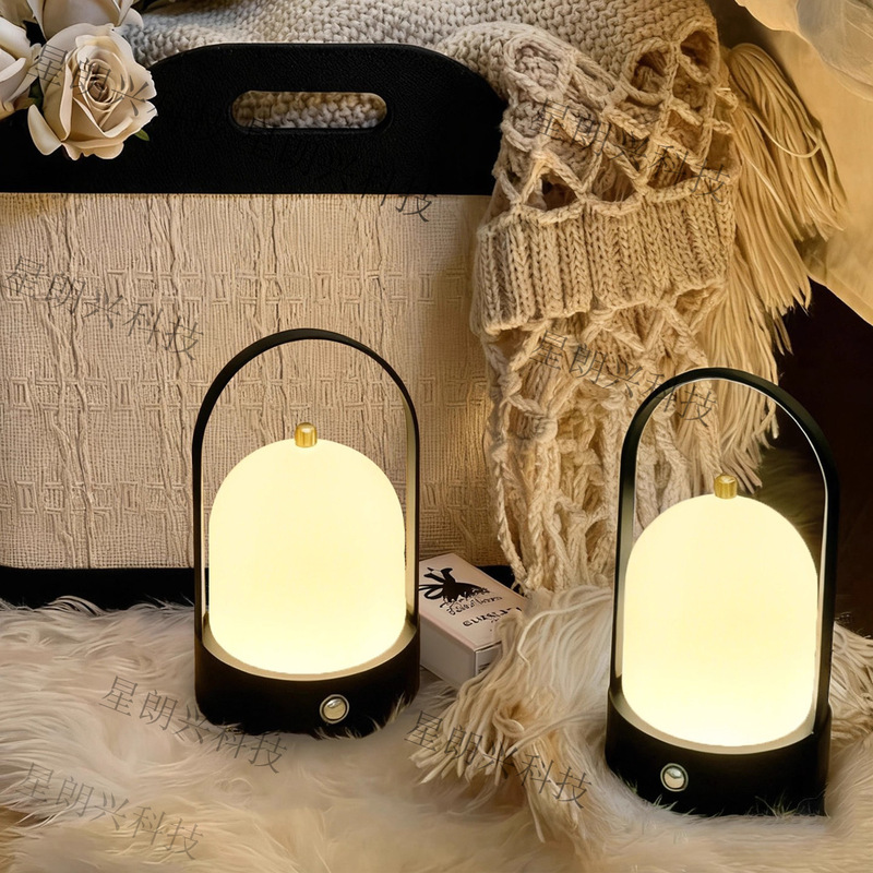 Danish Ins Night Light Living Room Sofa Atmosphere Table Lamp Bedroom Bedside Lamp Touch Switch Satchel Pe Table Lamp